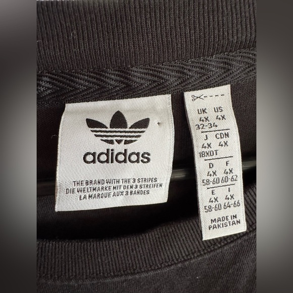 4X Adidas Black and White Long Sleeve Tee - Picture 4 of 4